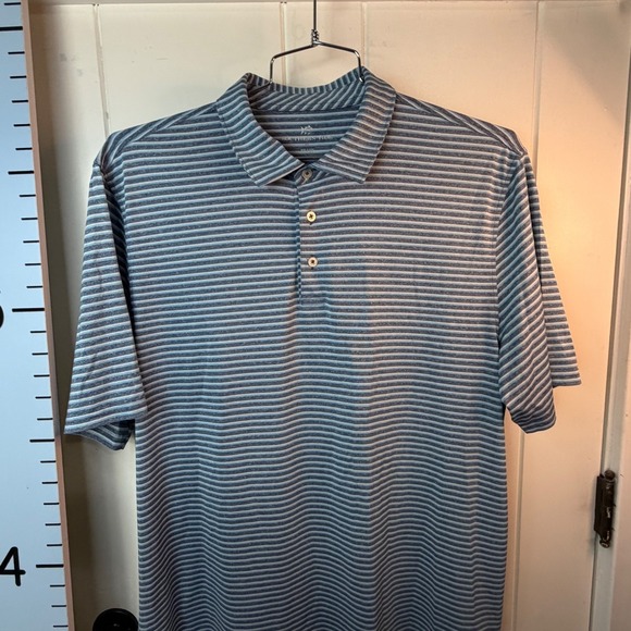 Southern Tide Blue Stripe Cotton Polo Shirt Men's XL Preppy Golf Sporty Casual - Picture 2 of 8